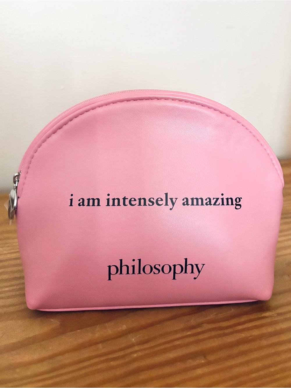 💥 Philosophy Pink Cosmetic Bag: i am intensely amazing